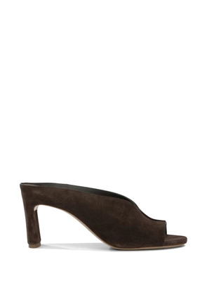 Del Carlo suede peep-toe mules - Brown