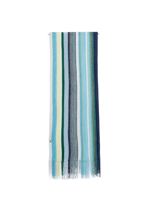 Missoni striped fringed scarf - Blue