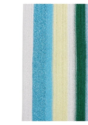 Missoni striped fringed scarf - Blue