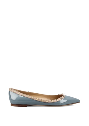 Valentino Garavani Rockstud patent ballet flats - Blue