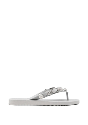 Balenciaga Cagole crystal-embellished flip-flops - Grey