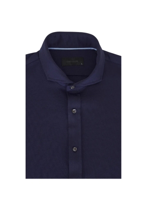 GREYSON pique button-fastening shirt - Blue