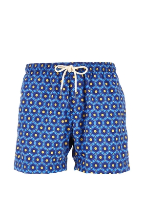 PENINSULA SWIMWEAR geometric-print drawstring swim shorts - Blue
