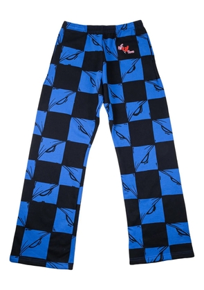 ANTI PROMO checkered-design track pants - Blue