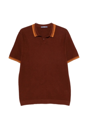 People Of Shibuya stripe-trim T-shirt - Brown