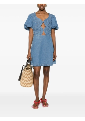 FARM Rio seam-embellishment mini dress - Blue