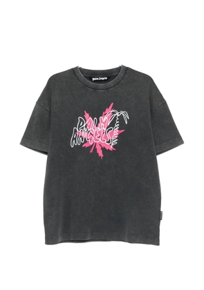 Palm Angels logo-print faded-effect T-shirt - Grey