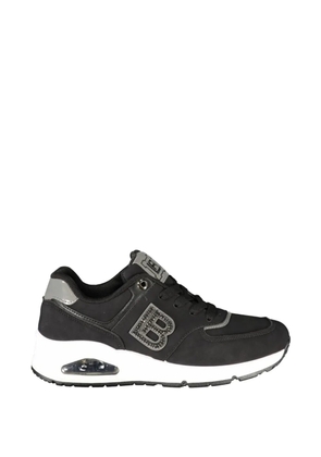Laura Biagiotti logo-patch crystal-embellished sneakers - Black