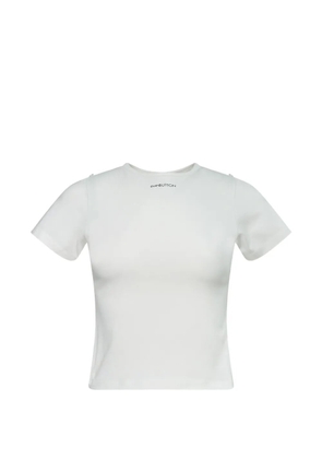 pushBUTTON logo-print cropped t-shirt - White