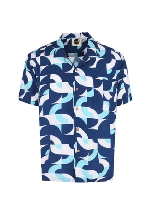 Boardies Baus geometric-print camp-collar shirt - Blue