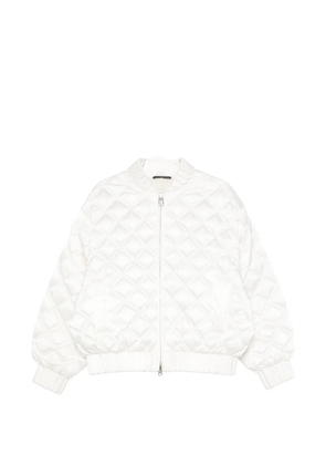 RAXXY quilted-pattern bomber jacket - White