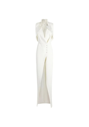 Elisabetta Franchi satin-lapel sleeveless dress - Neutrals