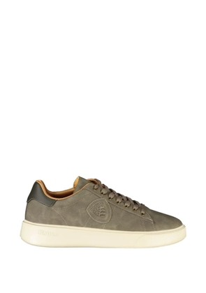 Blauer logo-patch suede sneakers - Grey