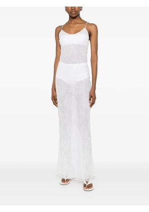 Oséree crystal-embellished spaghetti-strap maxi dress - White