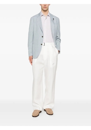 Eleventy striped-pattern spread-collar shirt - White