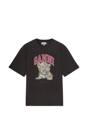 GANNI logo-print T-shirt - Grey