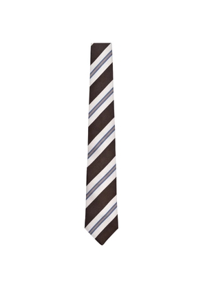 Brunello Cucinelli striped skinny-tie - Brown