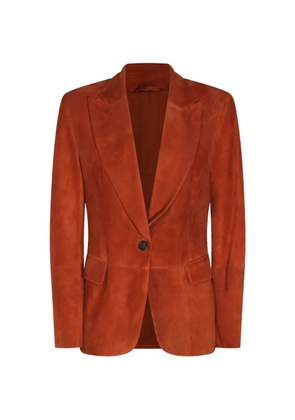 Brunello Cucinelli monili-chain suede blazer - Red