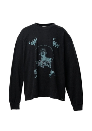 KAMIYA graphic-print long-sleeve t-shirt - Black