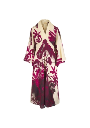 Johanna Ortiz Maiden Voyage palm-print midi dress - Neutrals