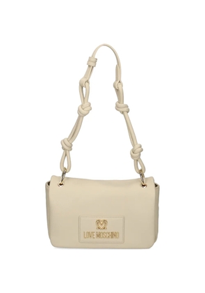 Love Moschino logo-plaque knotted shoulder bag - Neutrals