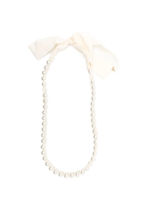 Forte Forte pearl-embellished ribbon necklace - Neutrals