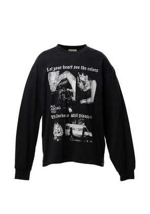 KAMIYA graphic-print long-sleeve t-shirt - Black