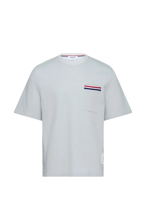 Thom Browne RWB stripe-trim pocket T-shirt - Grey