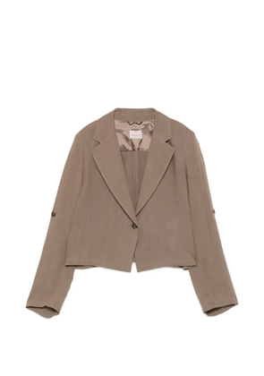Marella Papiro linen cropped jacket - Neutrals