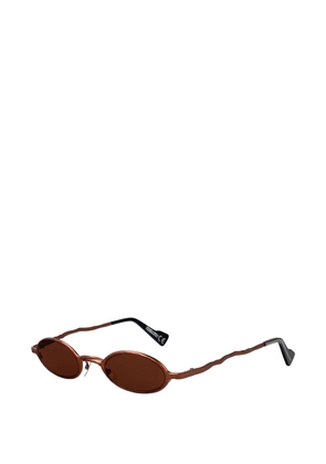 Kuboraum Maske Z24 oval-frame sunglasses - Brown