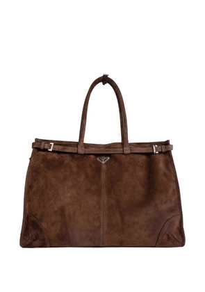 Prada Bonnie buckle-detail tote bag - Brown