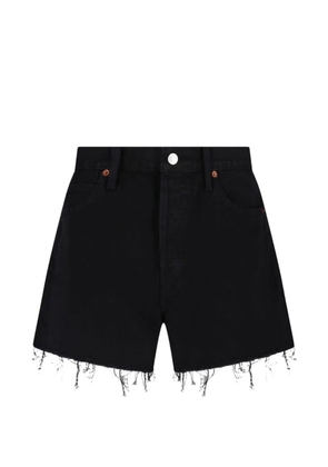 RE/DONE The Breezy raw-cut frayed shorts - Black