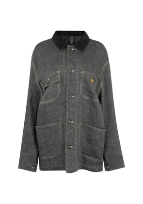 R13 contrast-collar oversized jacket - Grey