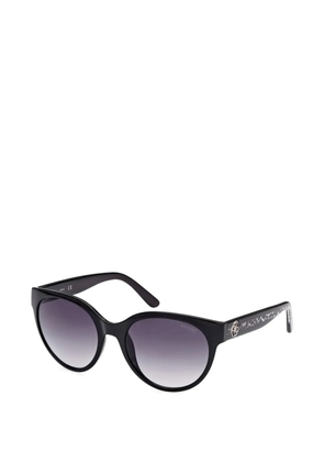 GUESS EYEWEAR logo-plaque round-frame sunglasses - Black