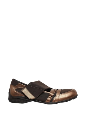 Open YY mesh touch-strap ballet flats - Brown