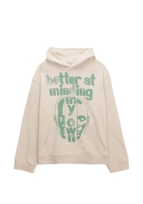 Honor The Gift Better At Minding My Own graphic-print hoodie - Neutrals