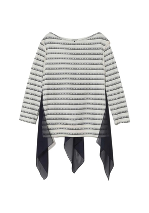 Undercover piano-print draped-panel top - Neutrals