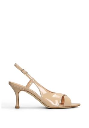 The Seller patent-finish crossover-strap sandals - Neutrals