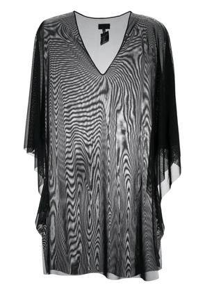 Fisico sheer V-neck tunic - Black