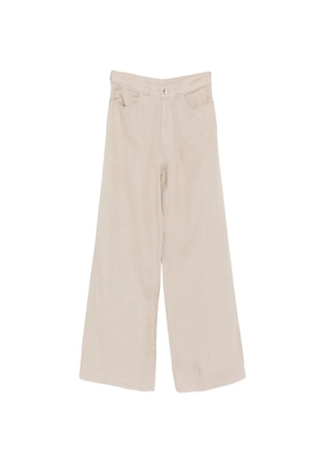 Emporio Armani logo-patch wide-leg trousers - Neutrals