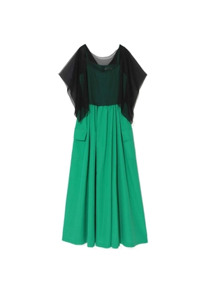 Undercover sheer-panelled cargo midi dress - Green