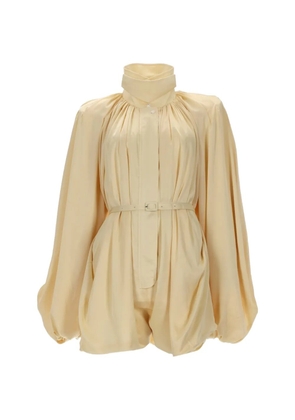 ROTATE BIRGER CHRISTENSEN belted puff-sleeve sweater - Neutrals