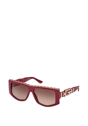 GUESS USA logo-plaque geometric-frame sunglasses - Red