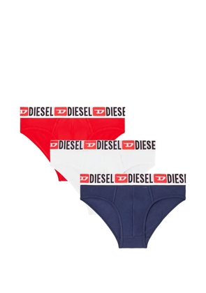 Diesel logo-jacquard three-pack briefs (set of three) - Red