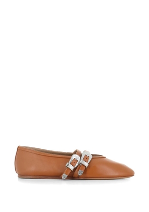 Le Monde Beryl buckle-strap ballet flats - Brown