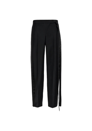 Alexander McQueen satin-trim draped trousers - Black