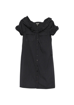 Jean Paul Gaultier Pre-Owned 2000s pinstripe off-the-shoulder mini dress - Black