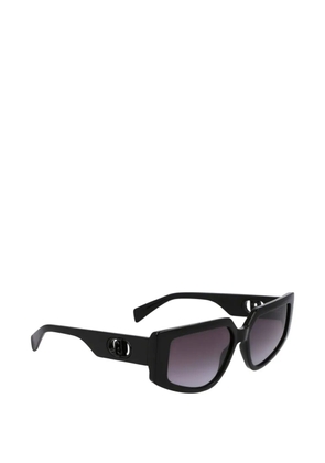 LIU JO logo-plaque geometric-frame sunglasses - Black