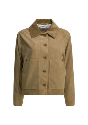 Filson corduroy-collar suede coat - Neutrals