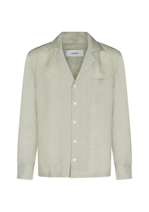 Lardini camp-collar linen shirt - Neutrals